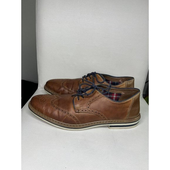 Rieker Men's Lace Up Shoes Leather Brown Size 45 - Picture 2 of 5